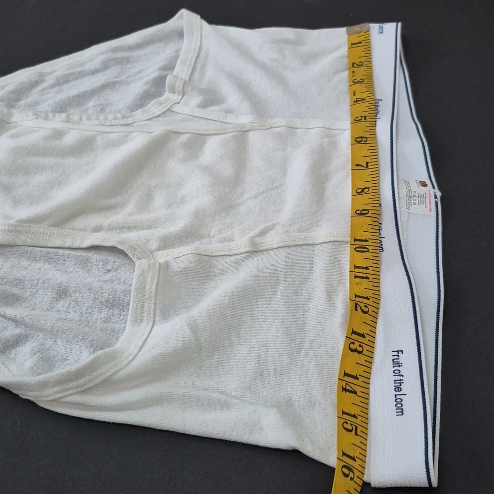 Vintage Fruit of the Loom Men's White Cotton Briefs Underwear Tighty 13765 XL